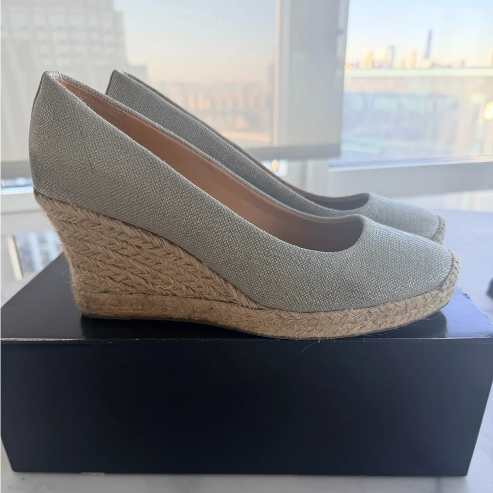 J. Crew Canvas Espadrille Wedges in Gray Size 8.5